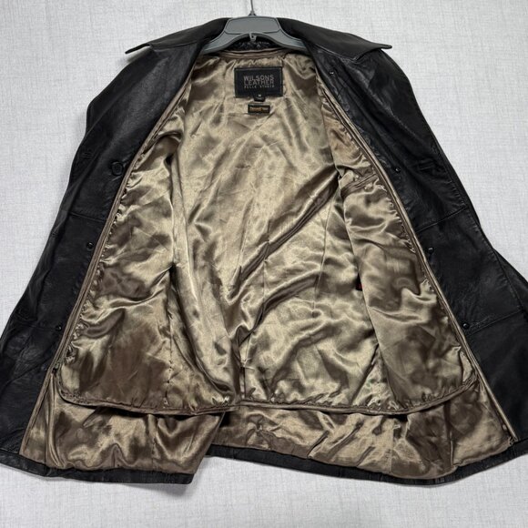 VTG Wilsons Leather Pelle Studio Jacket Black Double Breasted Thinsulate Size M - Picture 7 of 14
